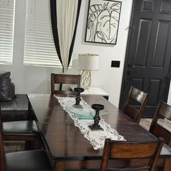 Dining Table With Six Chairs And Leaf Extension