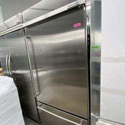 KitchenAid Bottom Freezer 36” Built In Refrigerator LED Lighting 