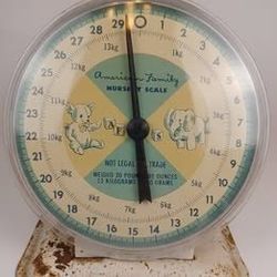 Vintage Nursery Scale 30 Lb Yellow Tray by American Family Works