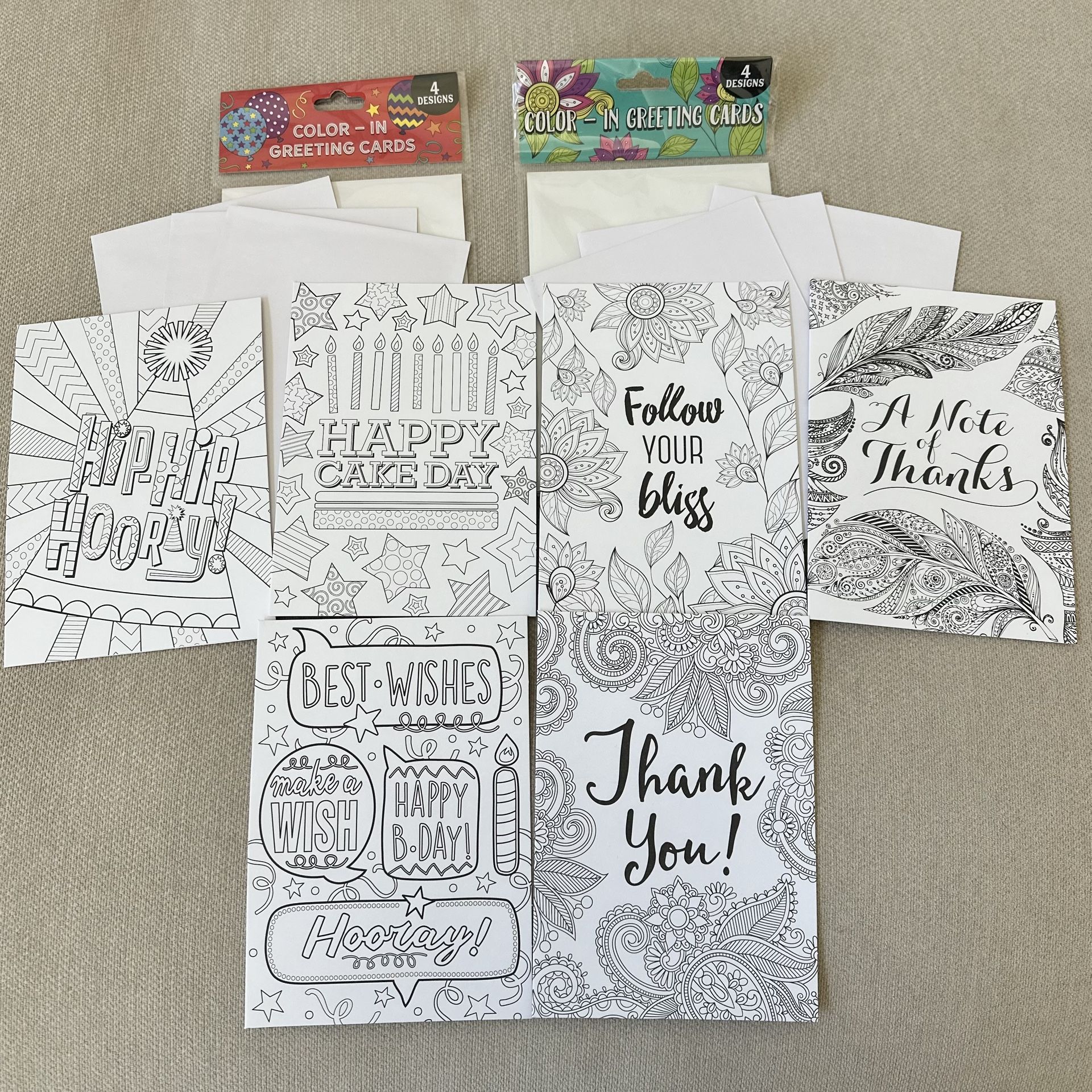 6 Coloring Greeting Cards
