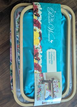 floral basket set with two collapsible