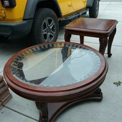Solid Wood Coffee Table And End Table