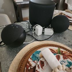 Two Amazon Echo and Subwoofer