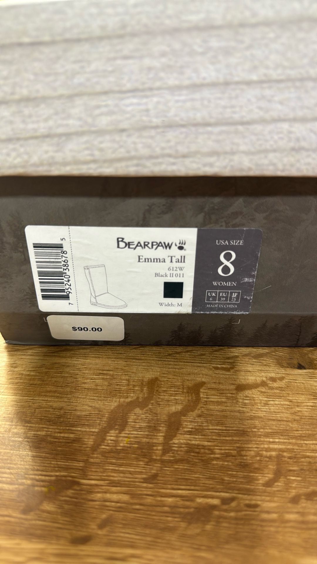 Bear paw Emma Tall Black Women’s Boots Size 8 NIB