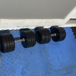 (2) 75 Lb Dumbells 