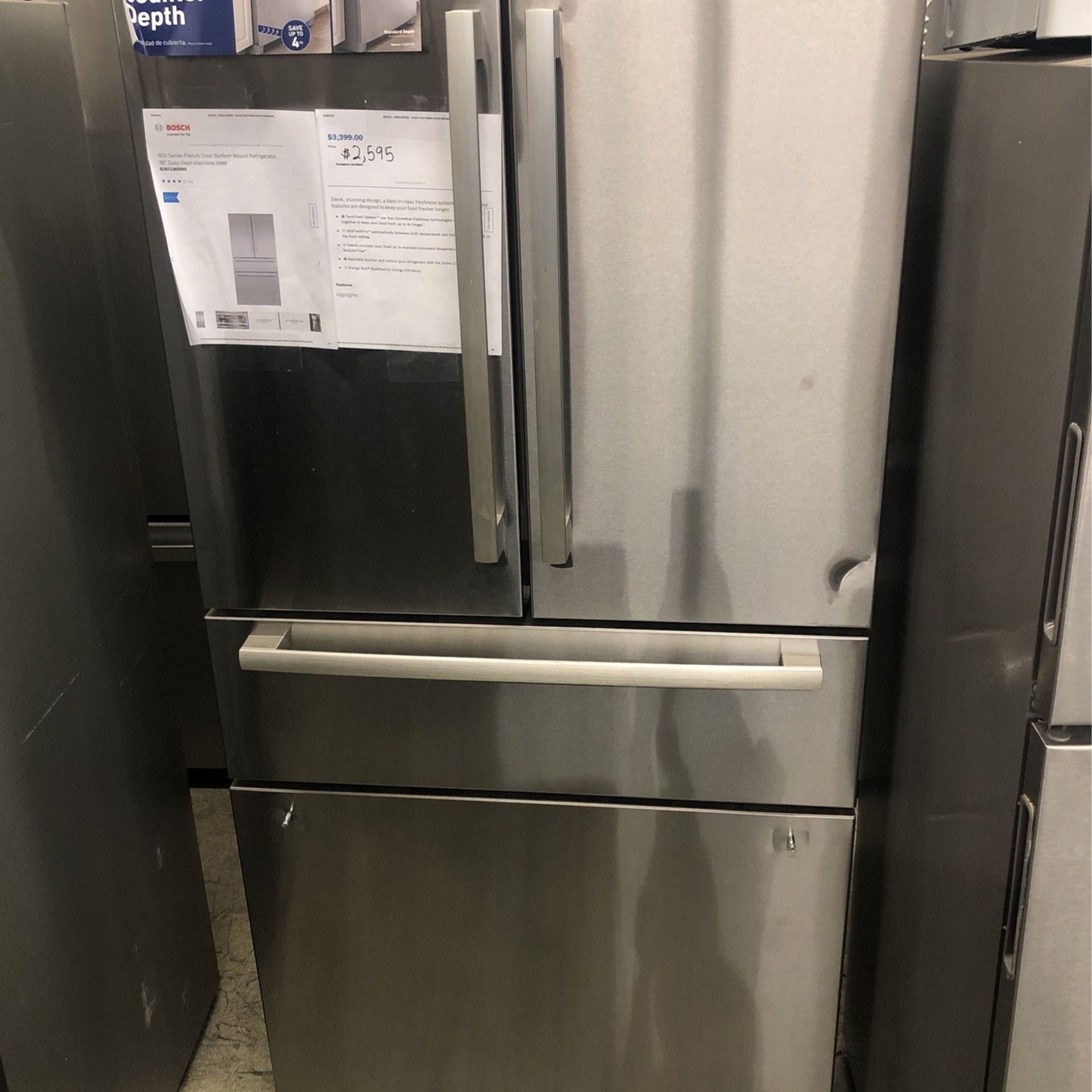 New Bosch Counter depth Stainless steel refrigerator