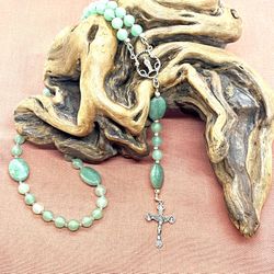 Very Vintage Sterling Jade Religious Necklace