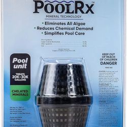 Set Of 2 PoolRX+ Pool Unit 20k-30k gallons & 101066 6 Month Algaecide Treats 20k-30k gallons, Black