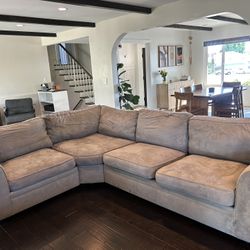 Pottery barn Gray Custom Sectional L Shaped Couch/Sofa 