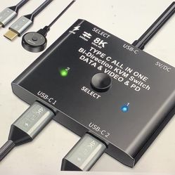 KVM USB Type C Switch 8K 2 Computers