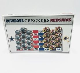 Vintage NFL Cowboys vs. Redskins Checkers. Classic Rival Edition. Brand New & Sealed!
