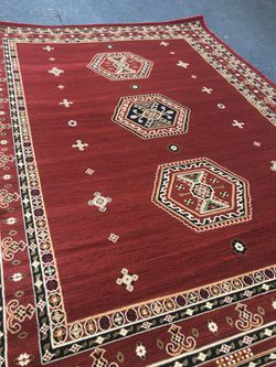 New bokhara design rug size 8x11 nice red burgundy carpet Persian style rugs
