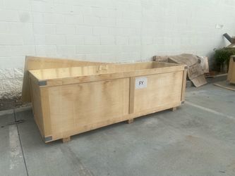 Heavy Duty Wooden Shipping Crate | 86"L × 30"W × 28"H, Lid Included, Good Condition