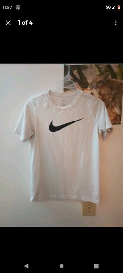 Nike Dri-Fit Swoosh White Shirt Size Large L Pre Owned Good Condition Activewear
