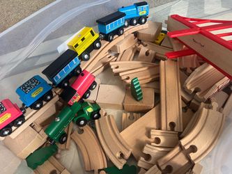 Melissa & Doug wooden train set - Used