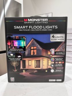 Monster Smart Home Flood Lights (4 Lights) - Multicolor & Multiwhite - BRAND NEW STILL IN BOX