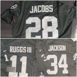Josh Jacob's, Ruggs & Bo Jackson Raiders Jersey Nike All Sizes S-3XL