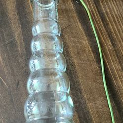 Vintage Swirl Clear Horizontal Bud Vase