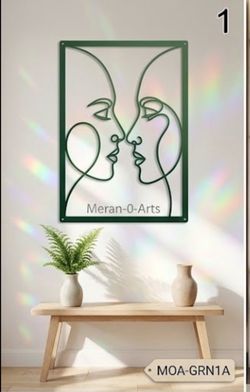Meran-O-Arts Green Wood Wall Art Decor Design
