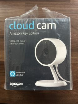 Amazon Cloud Cam (Key Edition) Indoor Security Camera, Works w/ Alexa Baby Monitor