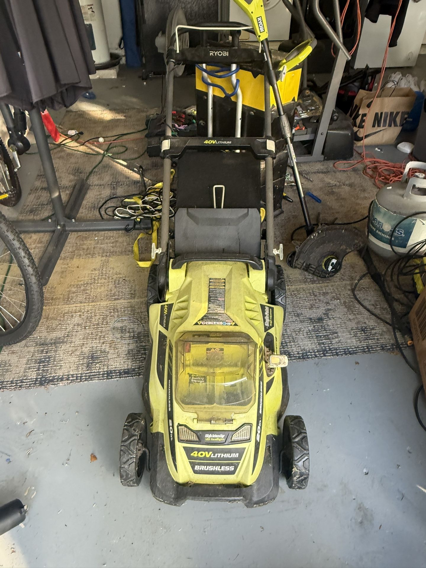 Ryobi lawnmower And Weed whacker With hart blower