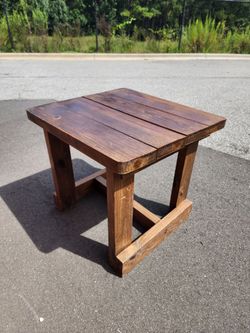 Rustic Handmade Wood Side Table