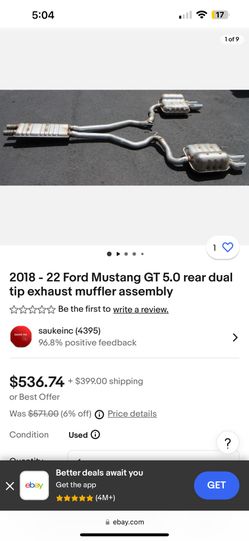 18-22 Mustang GT Stock Exhaust