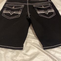 Black Denim Jorts 