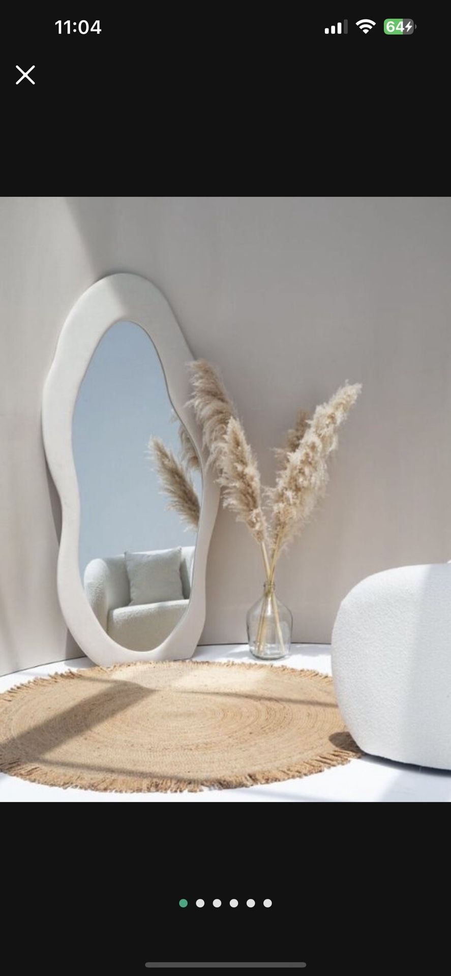 Full Body Boho Curved Velvet Mirror Standing