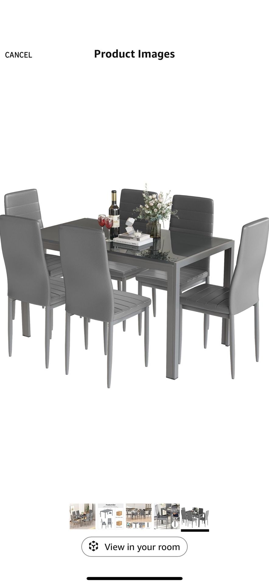 Dining Glass Table With 6 Chairs 