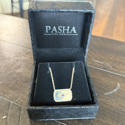 14K Gold Diamond Evil Eye Necklace – Pasha Fine Jewelry 