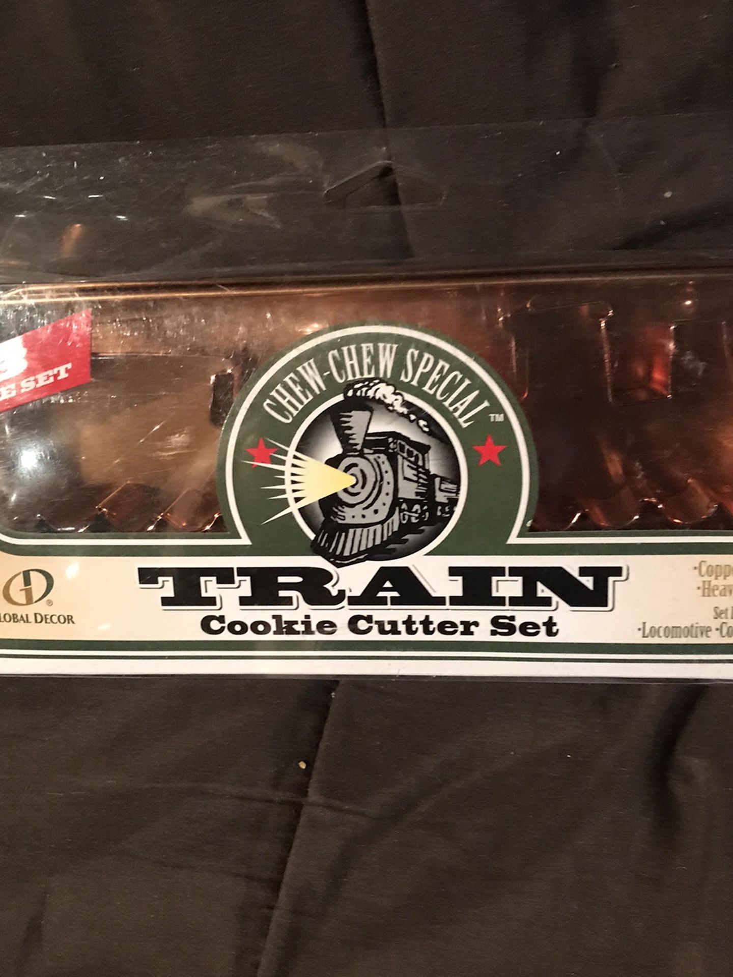 Train cookie cutter set copper plated