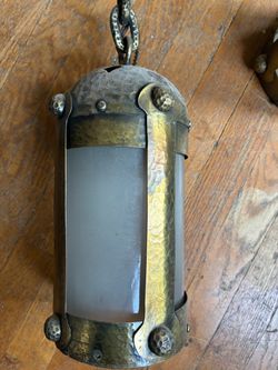 Antique Hammered Brass Pendant Lantern