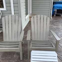 adirondack chairs set of 2 AluminumSet-$105W/Footstool