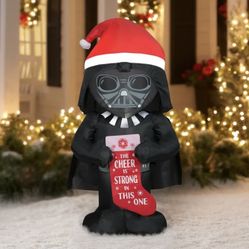 5ft Darth Vader Star Wars Inflatable Blowup Christmas Santa Decor Hard Decoration Lawn Ornament Holiday Party