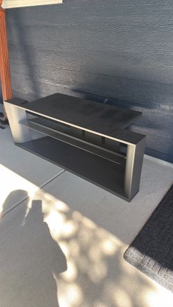 Black  TV Stand with Glass Shelf