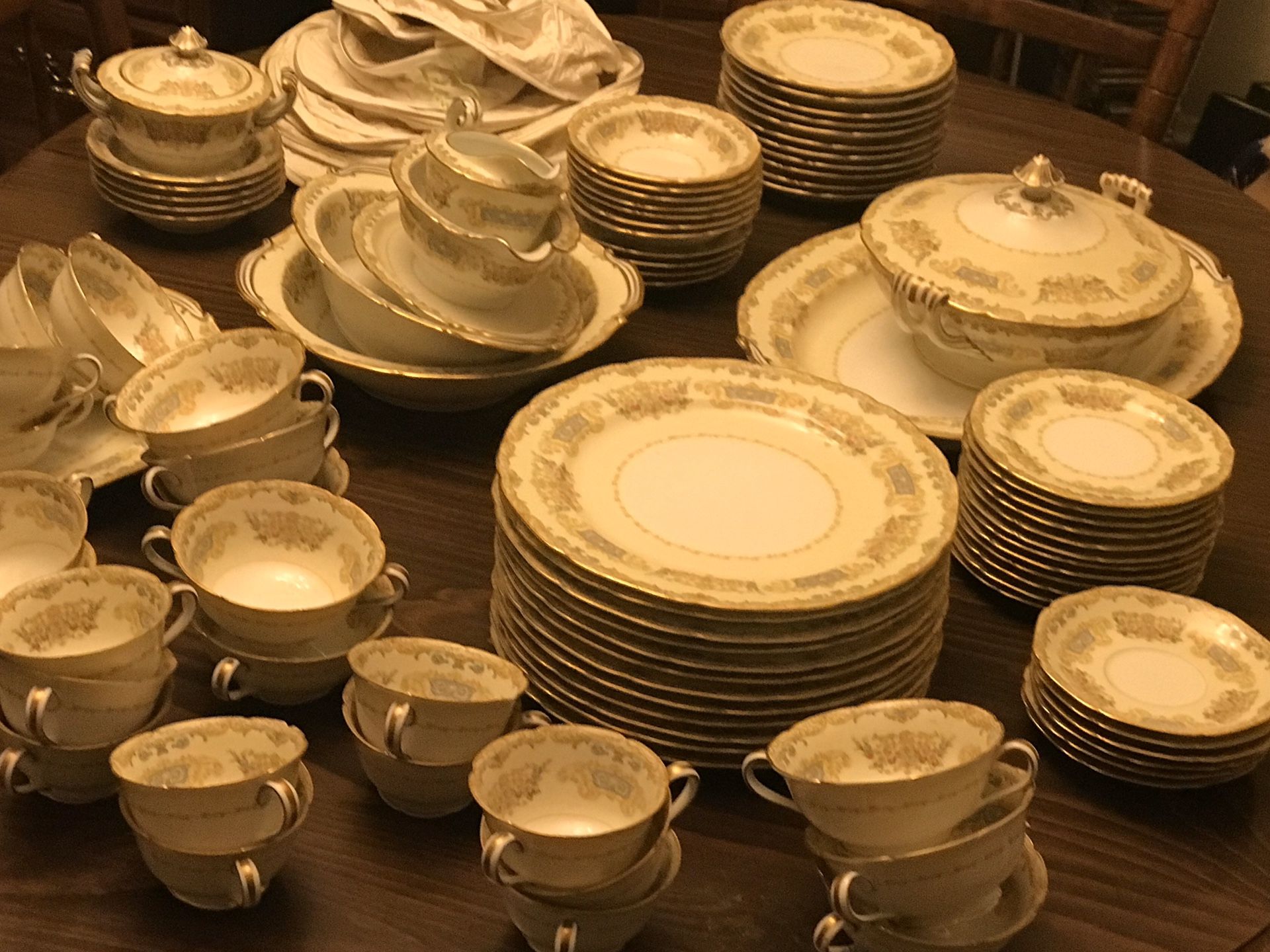 90 Piece Antique Dish Set NoriTake China 3870 Grandeur