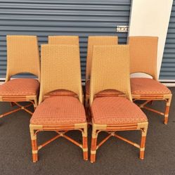 $60 for (6) Tommy Bahama Style Tropical Themed Aluminum Framed Chairs