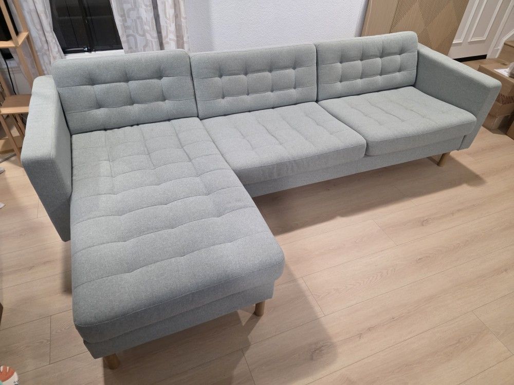 Sofa With Chaise Light Green 4 Seats