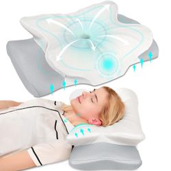 Cervical Pillow for Neck Contour Memory Foam Ergonomic Orthopedic Bed Pillow Queen