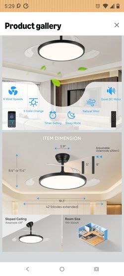New ceiling fan with light and remote/ Ventilador nuevo con luz y control