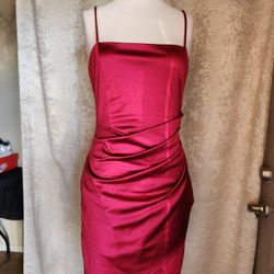 Burgundy Satin Large Dress