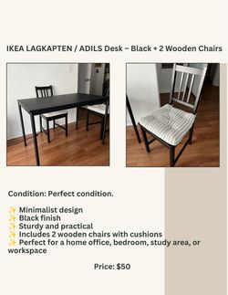 Ikea table + 2 chairs