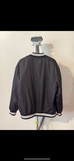  Title: Primark Black Varsity Jacket with Letter “A” Patch (Size M)  Description: Channel classic collegiate style with this black varsity jacket from