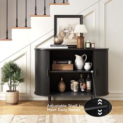 Sideboard Buffet Cabinet with Storage, 40" Storage Cabinet with Sliding Door & Adjustable Shelf, Modern Accent Coffee Bar Console Table for Kitchen, E