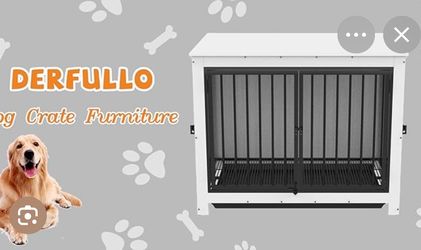 42 Inch Indoor Large Dog Kennel for Medium to Large Dogs Up to 70 LBS, Heavy Duty Wooden Pet Cage End Table with 3 Doors, Alloy Steel Frame & Removabl