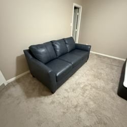 Blue Leather Couch