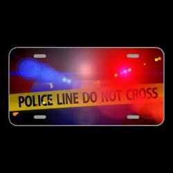 License Plate Novelty Car Front Police Crime Scene Blue Light