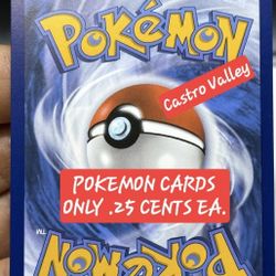 POKEMON CARDS ONLY .25 CENTS EACH. WOW..IN CASTRO VALLEY KNUDSENS ICE CREAMERY
