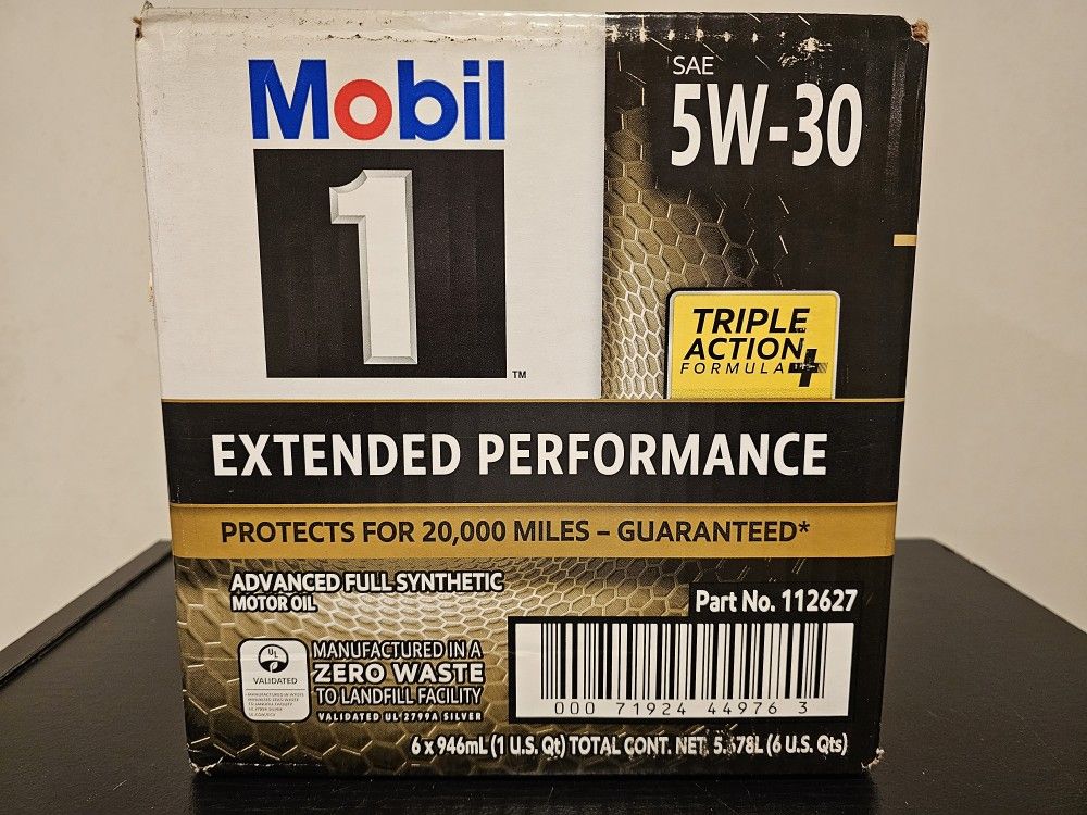 Mobil1 5w30 Full Synthetic Engine Oil 6 Individual Quarts